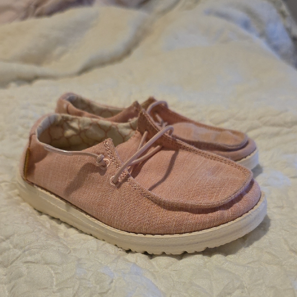 Kids Hey Dude Casual Pink Loafers